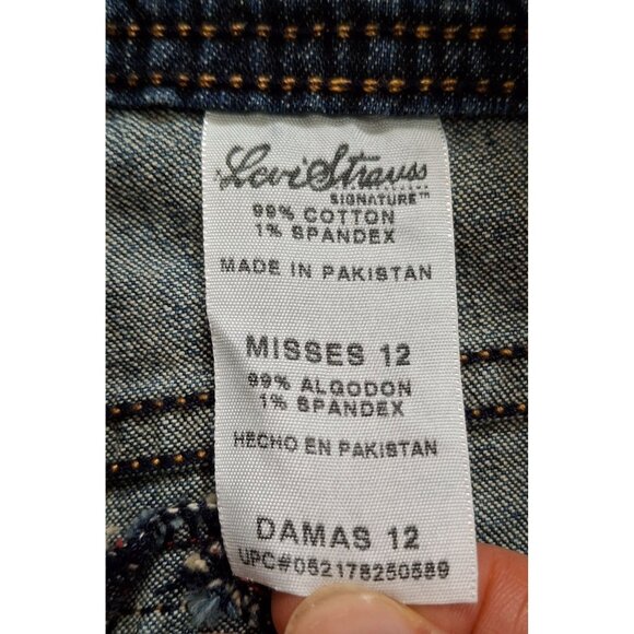 Levi Strauss Signature Womens Stretch Denim Jeans Size 12 Mid-Rise Straight Leg - Picture 6 of 11